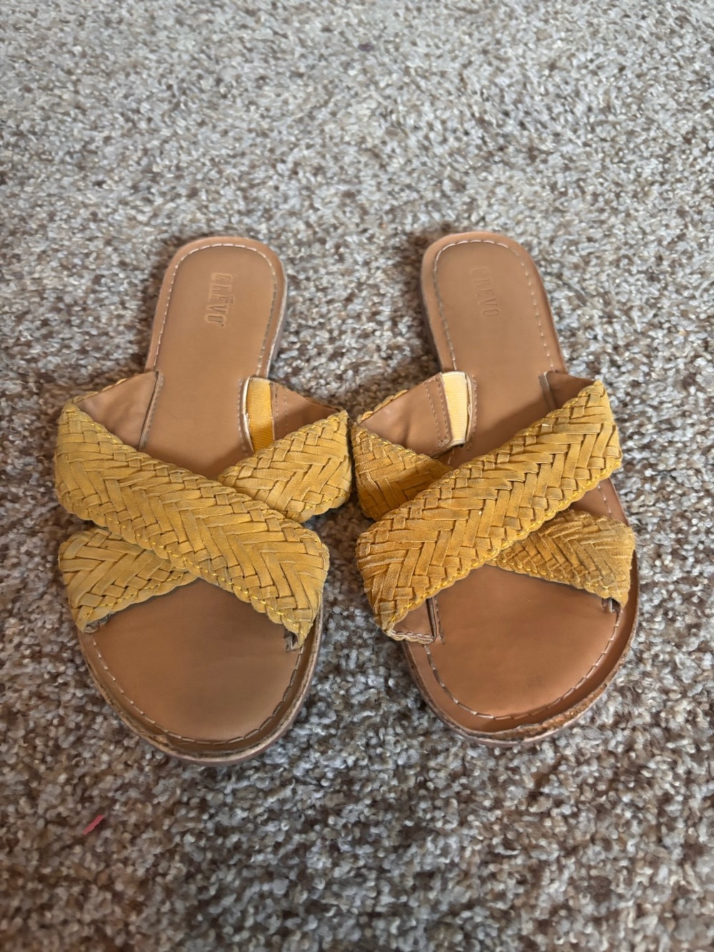 Crevo Braided Slide Sandals - Mustard